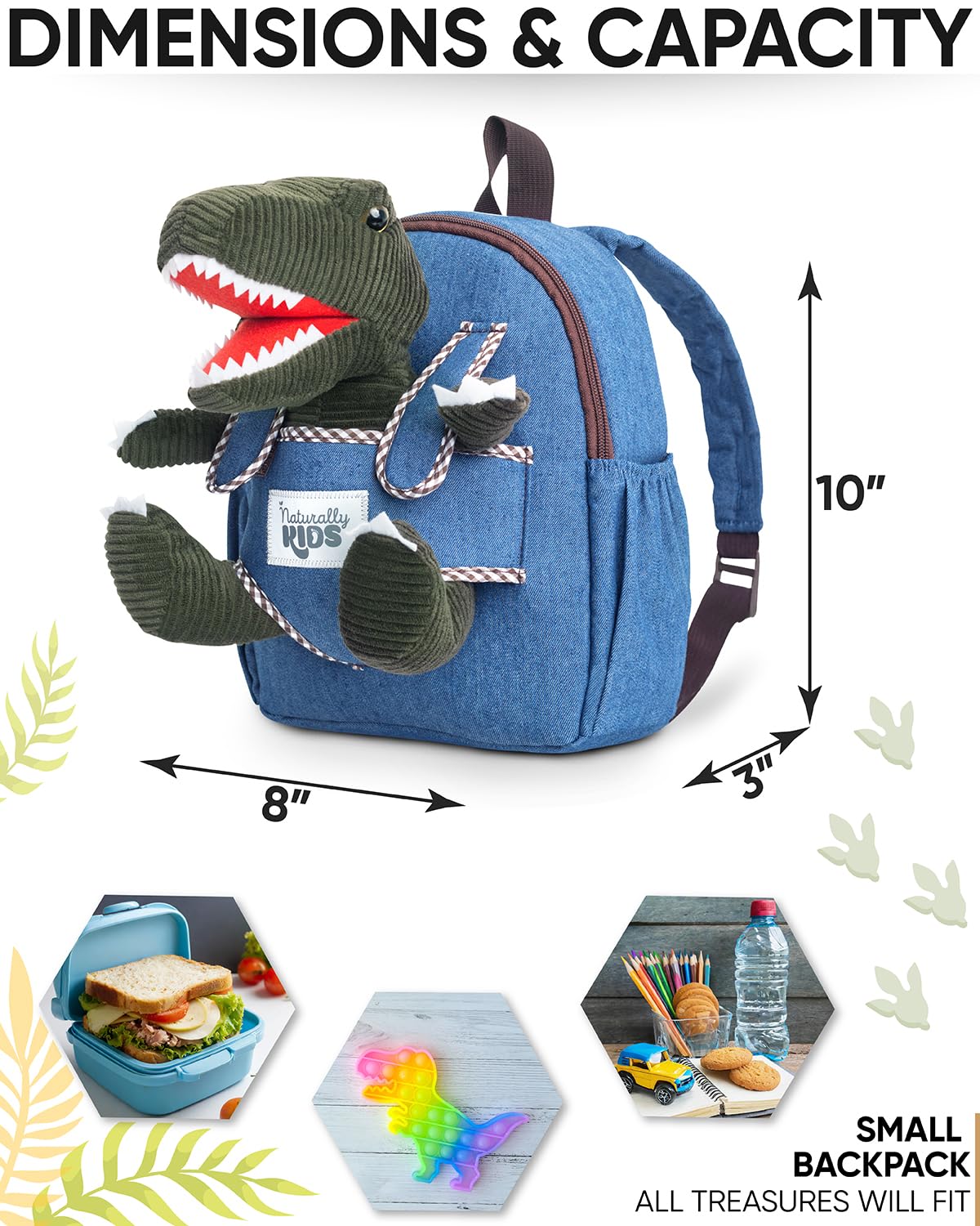 Green Dinosaur Toys for Kids 2-5, Gifts for 2 Year Old Boy, Gifts for 3 Year Old Boys, Toddler Dinosaur Backpack