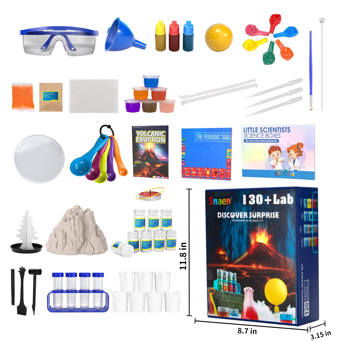 SNAEN 240+ Lab Experiments Science Kits, Chemistry Set, Crystal Growing, Erupting Volcano, STEM Activities Educational Toys Gifts for 6 7 8 9 10 11 Years Old Boys Girls Kids Toys