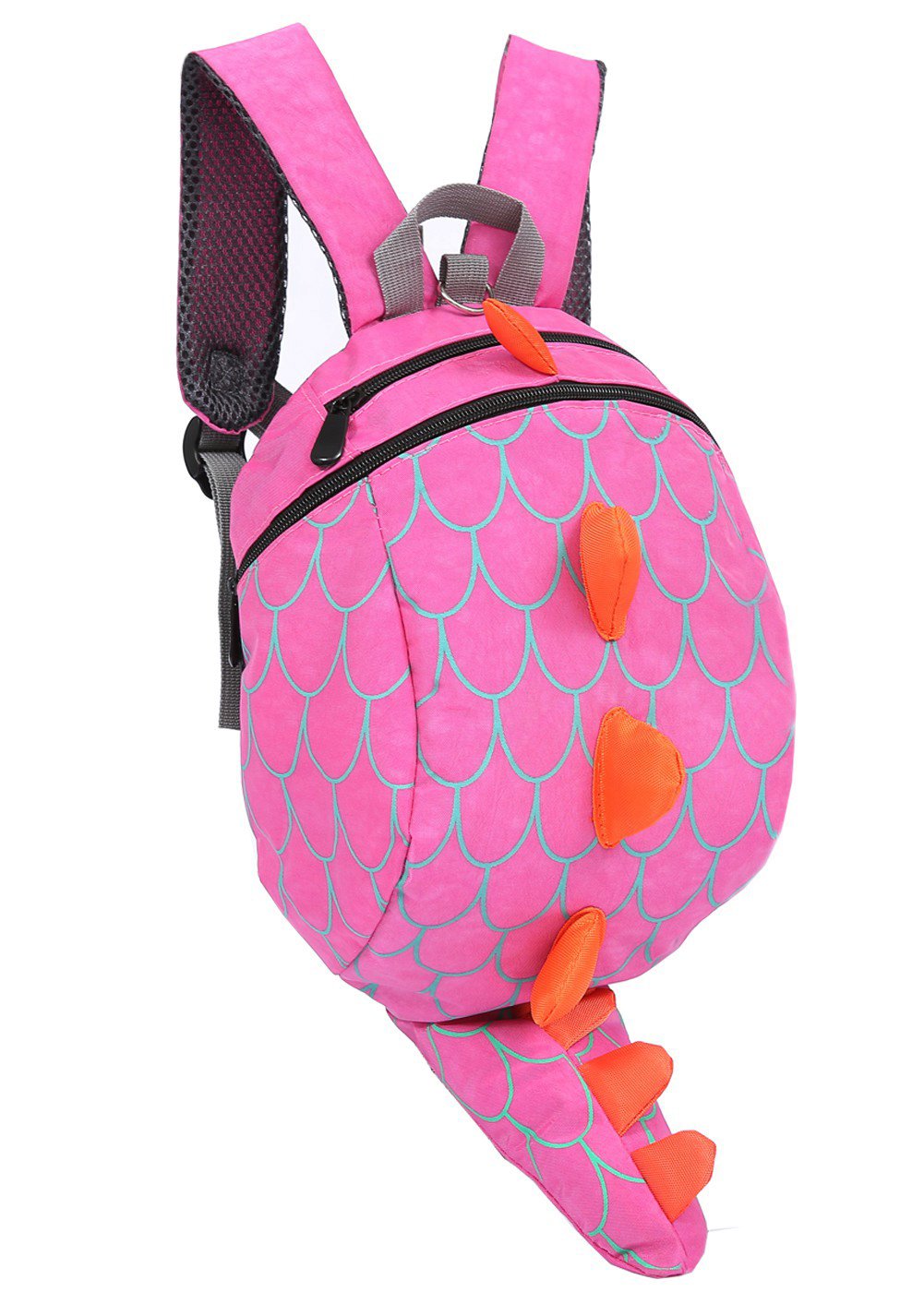 ZHUANNIAN Kids Toddlers Dinosaur Backpack with Safety Leash for Boys Girls(Hot Pink)