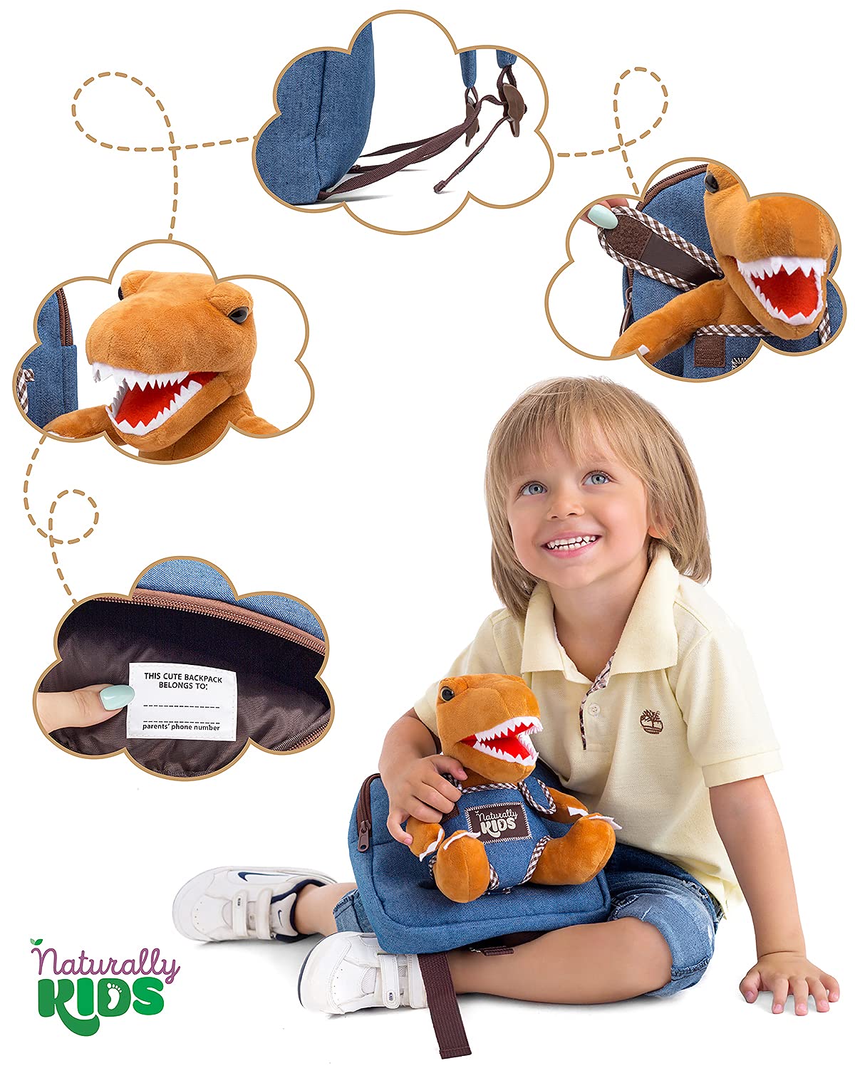 Mini Backpack for Kids w Dinosaur Toy, Mini Backpack for Toddler Boys, Gift for 2 3 4 5 Year Old Girl Boy
