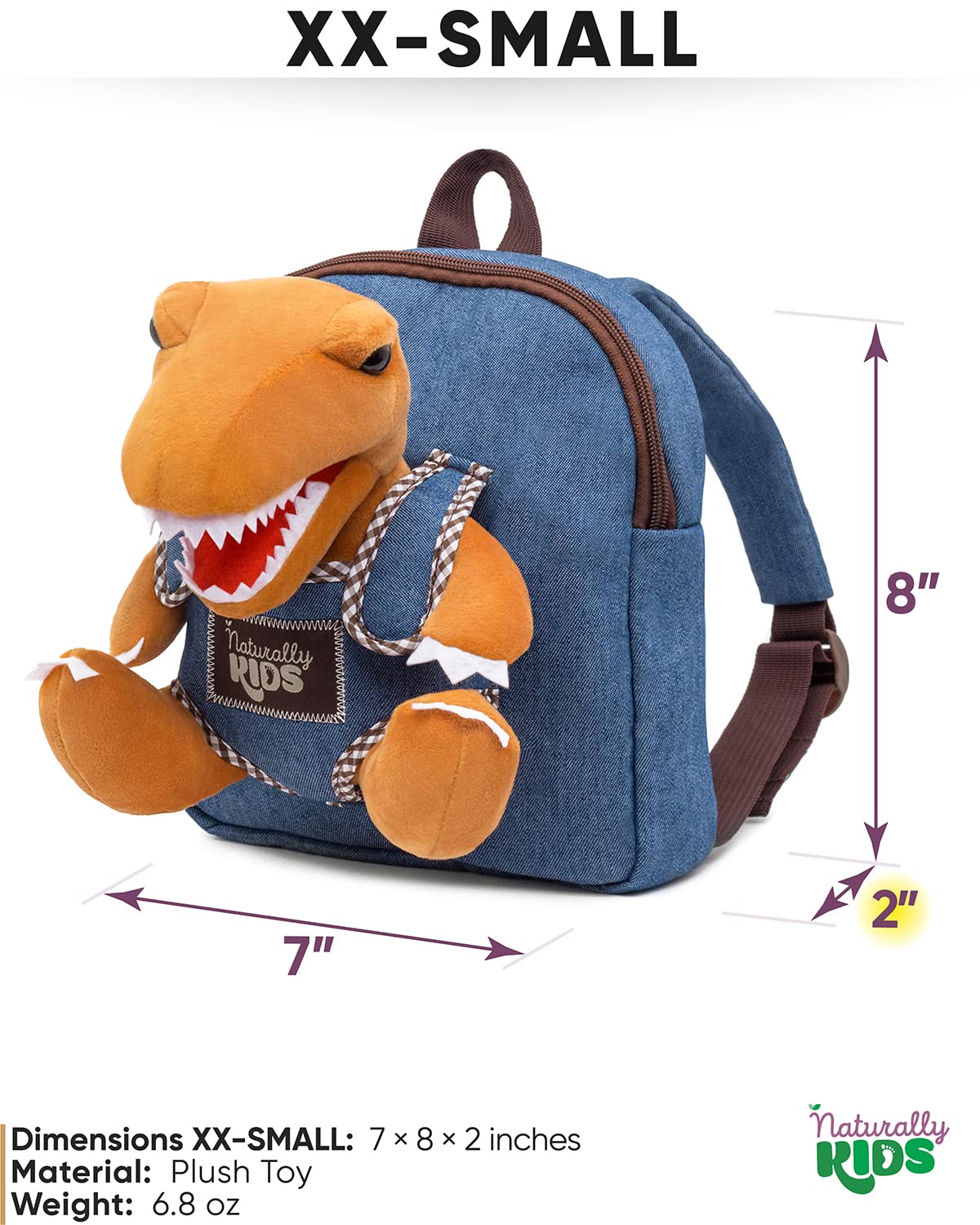 Mini Backpack for Kids w Dinosaur Toy, Mini Backpack for Toddler Boys, Gift for 2 3 4 5 Year Old Girl Boy
