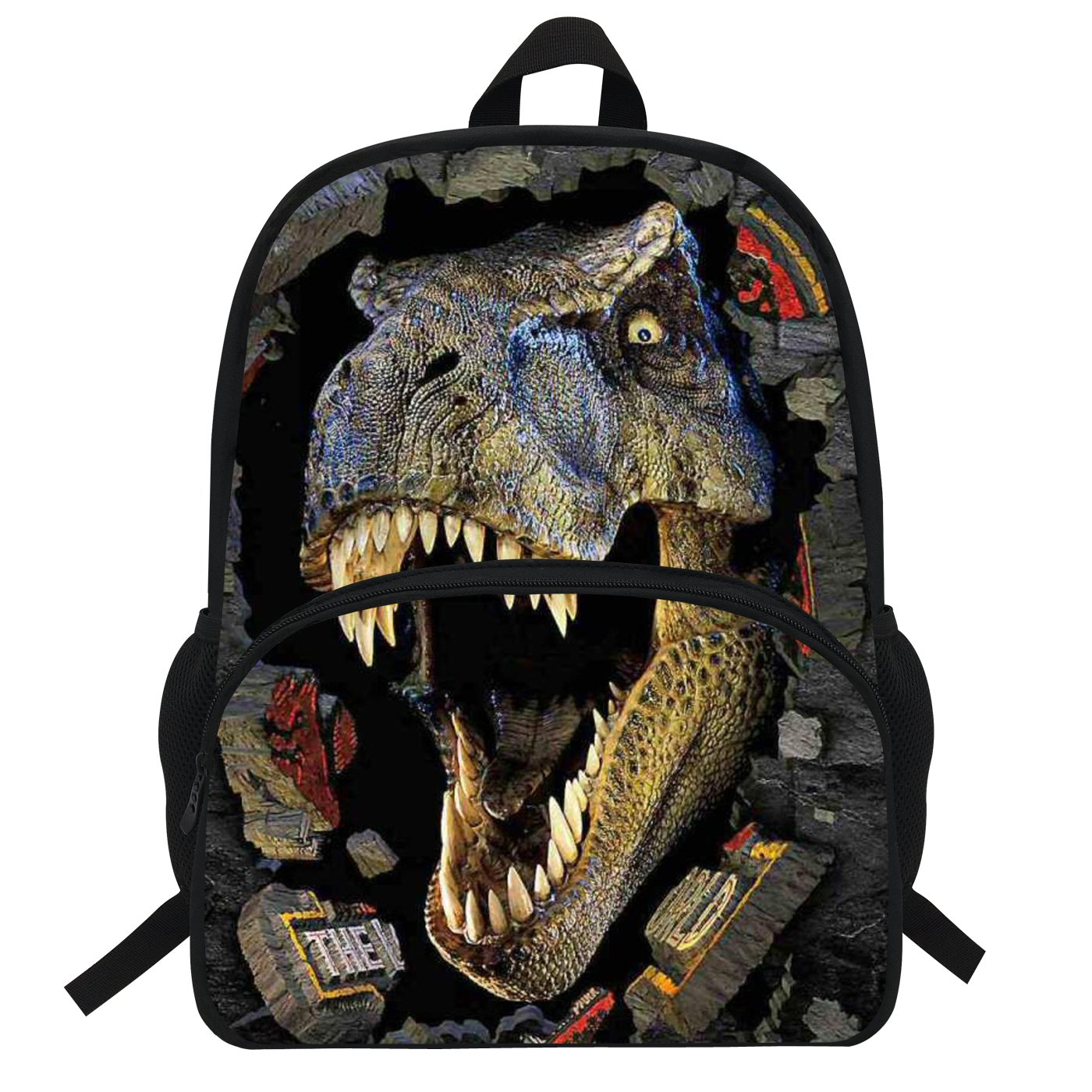 VEEWOW 16inch Animals School Bag Dinosaur Backpack For Kids 5-7 Jurassic Bookbag Boys T rex Backpack (D946)