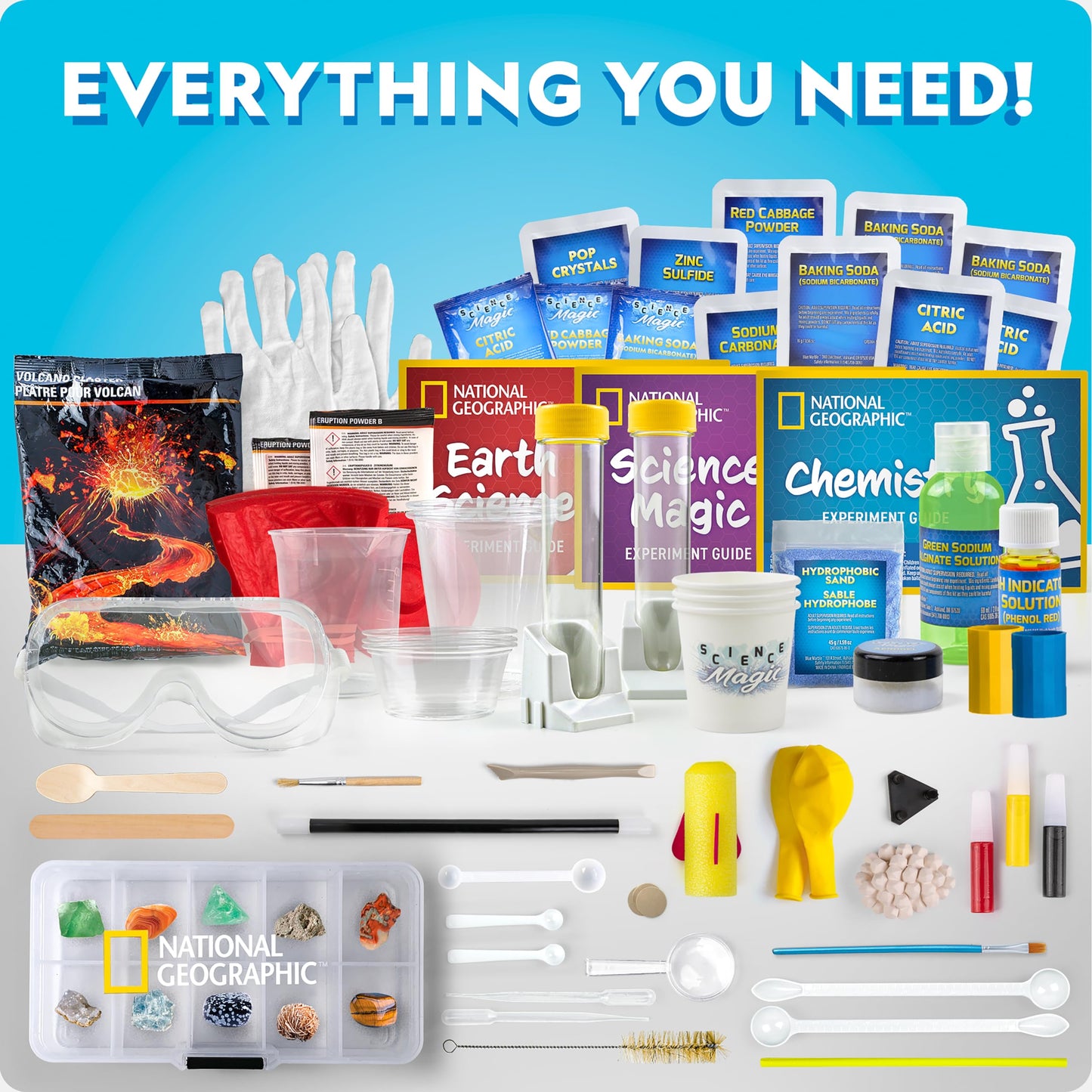 National Geographic Mega Science Lab - Science Kit for Kids with 130+ Easy Experiments, Featuring Earth Science, Chemistry Set, and Science Magic STEM Projects for Boys and Girls (Amazon Exclusive)